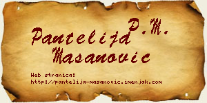 Pantelija Mašanović vizit kartica